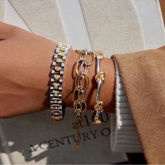 Anthropologie Gold and Silver Bracelet